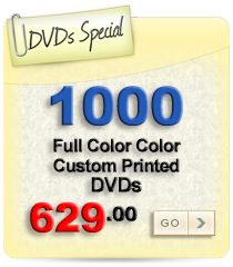 1000 Full Color Custom Printed DVDs for only $749