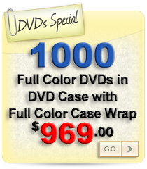 1000 Full COlor DVDs Case with Full Color Case Wrap $969